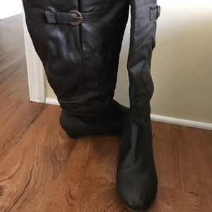 Dark Brown Wide Calf Boots Sz9